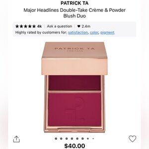 Patrick Ta Major Headlines Crème & Powder Blush Duo in She’s Wanted (NEW)